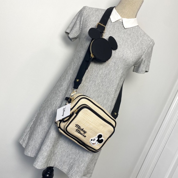 Disney Handbags - Disney Mickey Mouse Crossbody Bag with Detachable Coin Purse Wallet